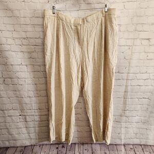 Abercrombie & Fitch Pants Womens 34 Beige Chino Linen Blend High Rise Wide Leg